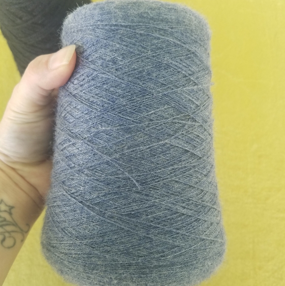 Vintage Lot Of 2 Large Thread Sewing Cones Blue/Black Vtg Craft Room Decor - Picture 4 of 7